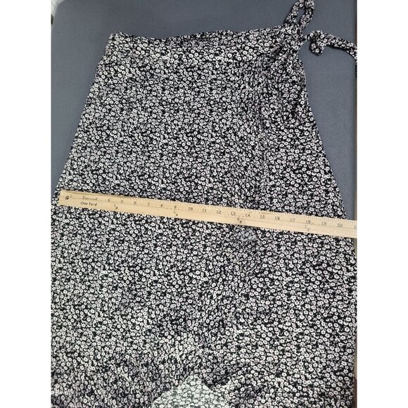 Rachel Zoe SZ 8 Floral Wrap Skirt Ruffle Whimsy Feminine Cottagecore Black White - Picture 5 of 9